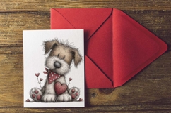 Valentine's Day dogs clipart pngs, Valentine Day Puppy pngs Product Image 8