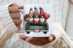 Valentine Day Gnomes, Valentine's Day Gnome vintage trucks Product Image 3