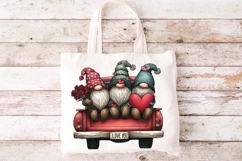 Valentine Day Gnomes, Valentine's Day Gnome vintage trucks Product Image 4