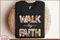 Walk by Faith Faux Knit png, Walk with Faith floral Product Image 3