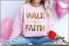 Walk by Faith Faux Knit png, Walk with Faith floral Product Image 5