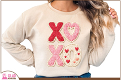 XOXO faux yarn Valentine's png, XOXO faux latch hook knit Product Image 6
