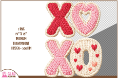 XOXO faux yarn Valentine's png, XOXO faux latch hook knit Product Image 2