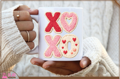 XOXO faux yarn Valentine's png, XOXO faux latch hook knit Product Image 7