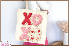XOXO faux yarn Valentine's png, XOXO faux latch hook knit Product Image 5
