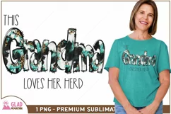 This Grandma Loves Her Herd png, Grandma design, cowhide Product Image 1