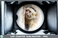 GorgeousPrimate Tree Peek-A-Boo Car Coaster design.