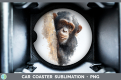 GorgeousPrimate Tree Peek-A-Boo Car Coaster design.
