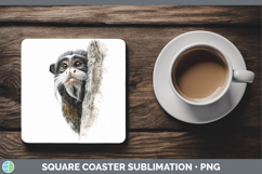 GorgeousPrimate Tree Peek-A-Boo Square Coaster design.