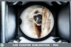 GorgeousPrimate Tree Peek-A-Boo Car Coaster design.