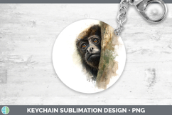 GorgeousPrimate Tree Peek-A-Boo Keychain design.