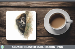 GorgeousPrimate Tree Peek-A-Boo Square Coaster design.