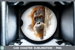 GorgeousPrimate Tree Peek-A-Boo Car Coaster design.