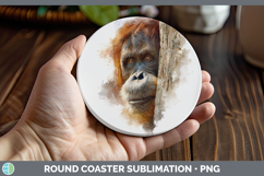 GorgeousPrimate Tree Peek-A-Boo Round Coaster design.