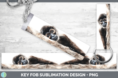 GorgeousPrimate Tree Peek-A-Boo Key Fob design.