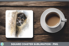 GorgeousPrimate Tree Peek-A-Boo Square Coaster design.