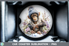 GorgeousPrimate Winter Knit Hat Car Coaster design.