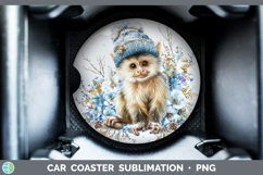 GorgeousPrimate Winter Knit Hat Car Coaster design.