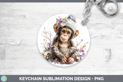 GorgeousPrimate Winter Knit Hat Keychain design.