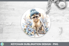 GorgeousPrimate Winter Knit Hat Keychain design.