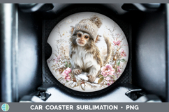 GorgeousPrimate Winter Knit Hat Car Coaster design.