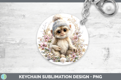 GorgeousPrimate Winter Knit Hat Keychain design.