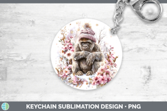 GorgeousPrimate Winter Knit Hat Keychain design.