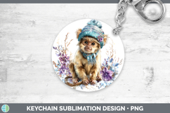 GorgeousPrimate Winter Knit Hat Keychain design.