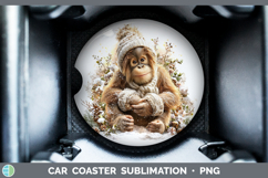 GorgeousPrimate Winter Knit Hat Car Coaster design.