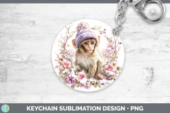 GorgeousPrimate Winter Knit Hat Keychain design.