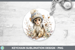 GorgeousPrimate Winter Knit Hat Keychain design.