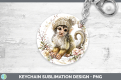 GorgeousPrimate Winter Knit Hat Keychain design.