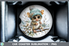 GorgeousPrimate Winter Knit Hat Car Coaster design.
