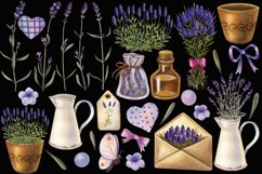 Watercolor Lavender Clipart, Provense, Rustic Clipart Product Image 2