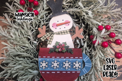 Prim Snowman Cocoa Cup Ornament SVG Product Image 1