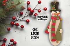 Prim Tree Snowman Ornament Laser SVG Product Image 1