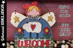 Prim Welcome Angel SVG For Laser Cutting Product Image 1