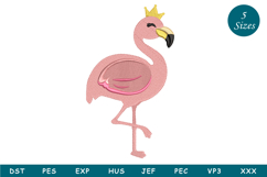 Princess Flamingo Machine Embroidery Product Image 1