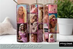 Princess Girl Sublimation 20 Oz Pink Tumbler Wrap Design