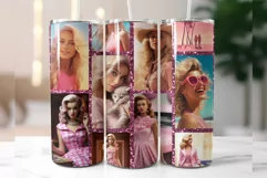 Princess Girl Sublimation 20 Oz Pink Tumbler Wrap Design