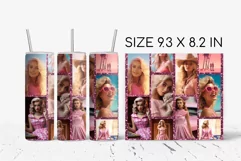 Princess Girl Sublimation 20 Oz Pink Tumbler Wrap Design