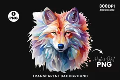Watercolor wolf clipart