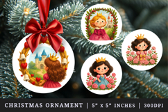 Princess round ornaments sublimation design Product Image 1