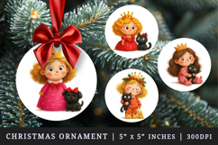 Princess round ornaments sublimation design Product Image 1