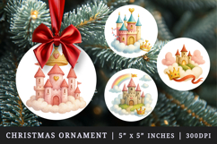 Princess round ornaments sublimation design Product Image 1