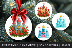 Princess round ornaments sublimation design Product Image 1