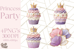 Princess Birthday Party Clipart, Fairytale Celebration Png Product Image 1