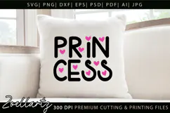 Princess Hearts SVG for Cricut Queen T-shirt Mug Tote Pillow Product Image 3