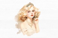 Princess Portrait Watercolor Sublimation clipart Product Image 3