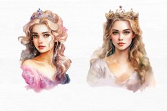Princess Portrait Watercolor Sublimation Clipart Product Image 5